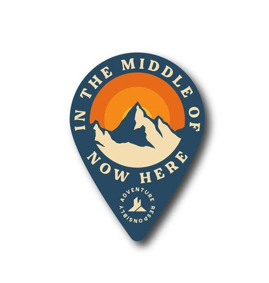 Middle Of Now Here Sticker